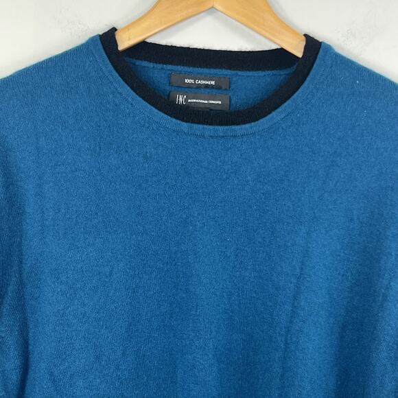 INC International Concepts Women's Teal 100% Cashmere Long Sleeve Sweater Size L - Picture 2 of 10